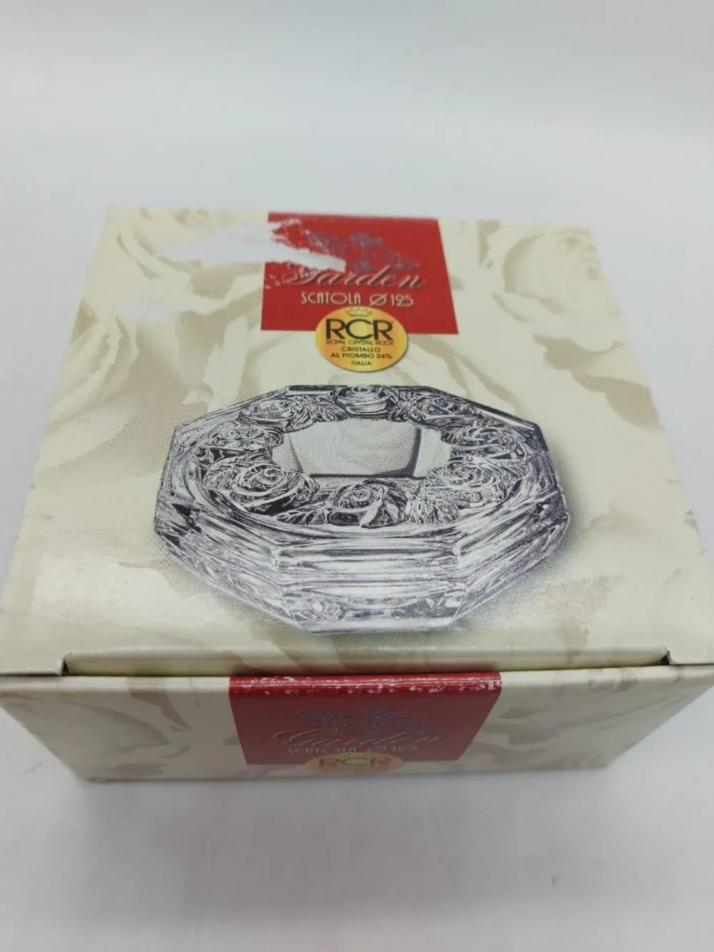 Royal Crystal Rock RCR 24% Lead Crystal Hexagonal Trinket Box